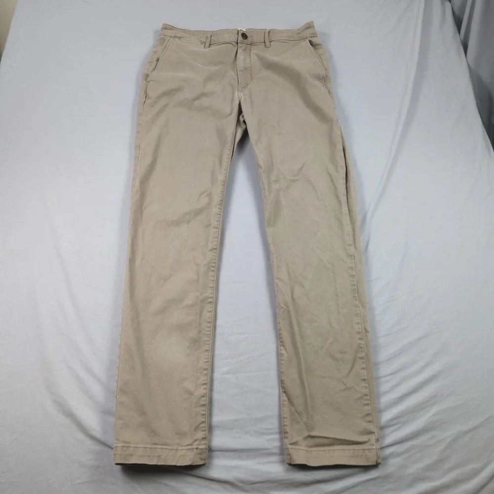 Flint Tender Pants Mens 34x32 Khaki Slim Fit Casual Preppy Natural
